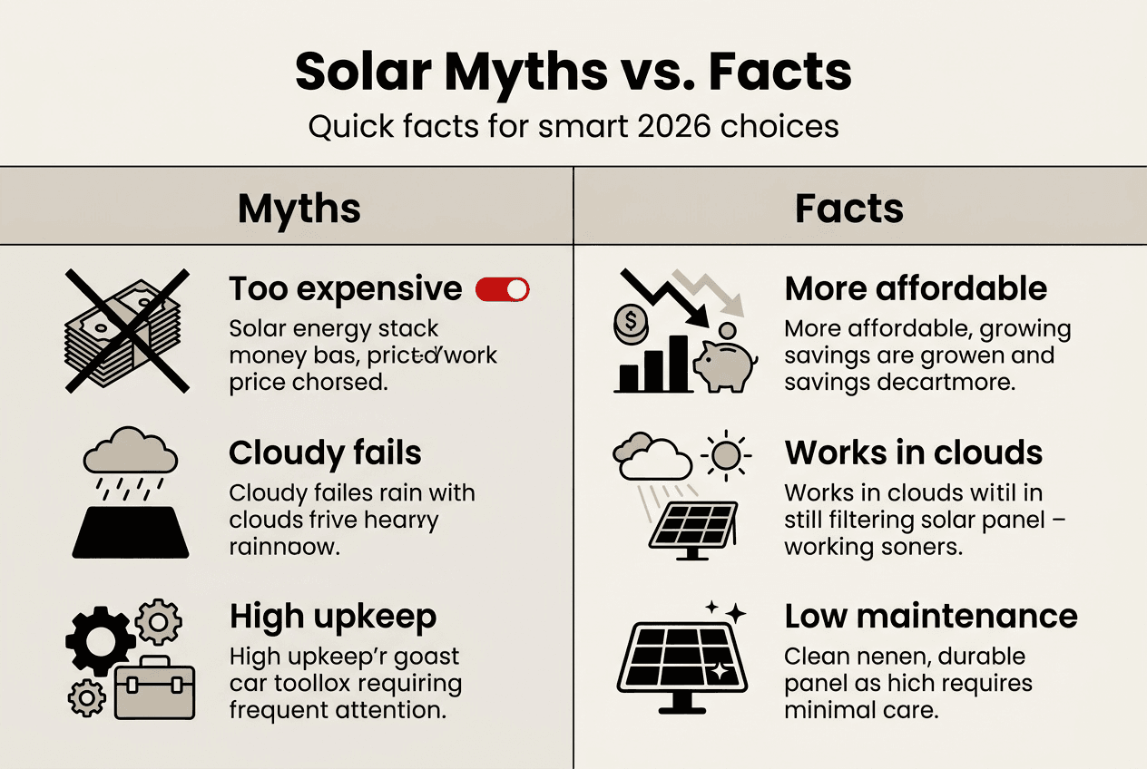 Infographic debunking top solar energy myths