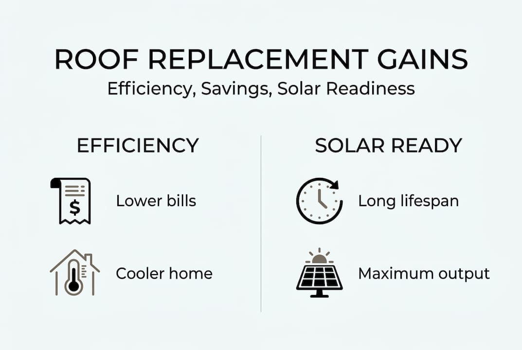 Roof replacement energy and solar infographic