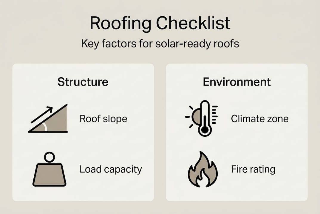 Infographic showing roofing checklist for solar readiness