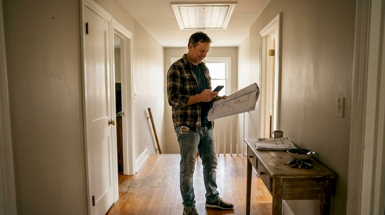 Homeowner preparing for solar inspection review