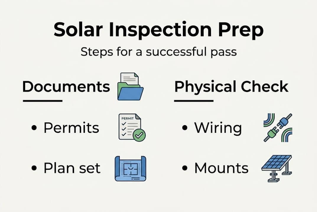 Infographic showing solar inspection prep steps