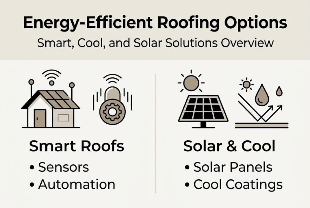 Infographic compares smart, cool, and solar roofing