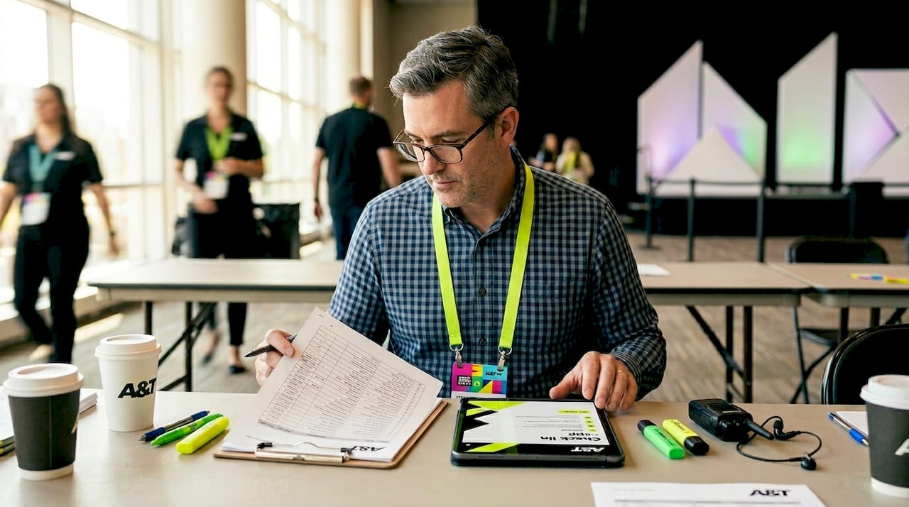 Event manager tracking attendee journey backstage