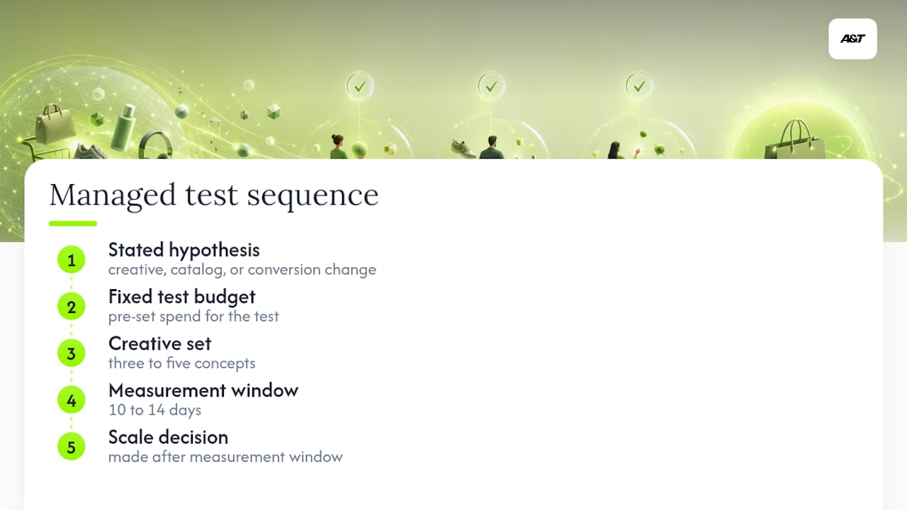 Managed Advantage+ testing sequence