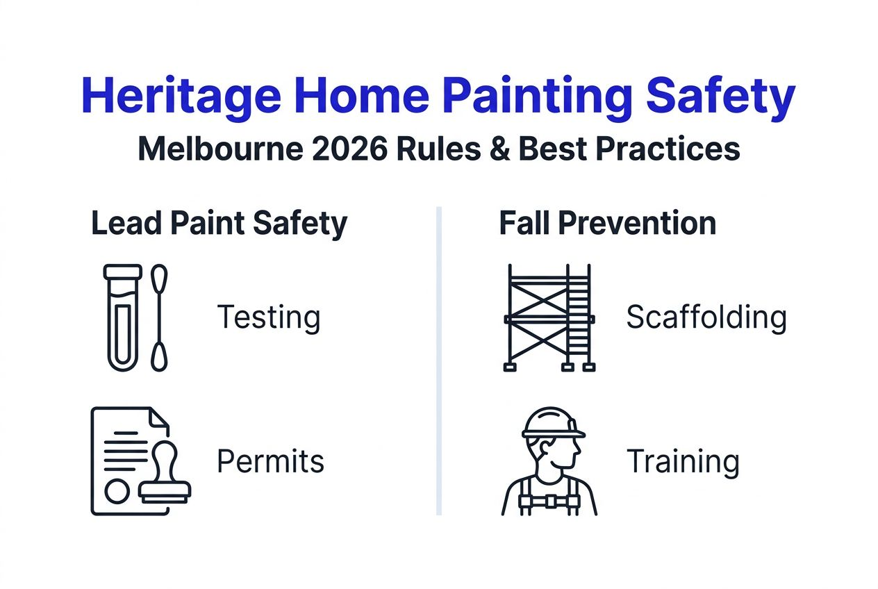 Infographic with safety rules for heritage painting