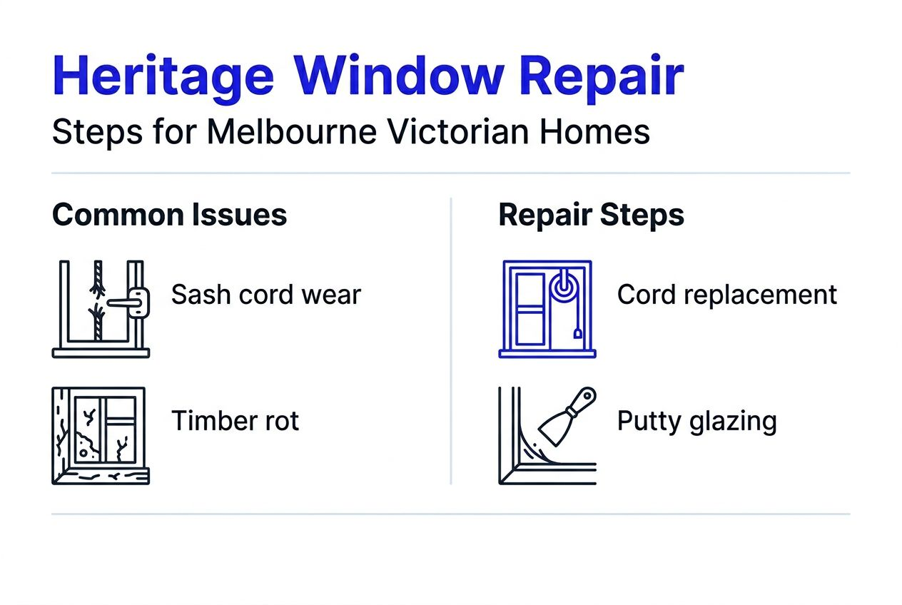 Infographic showing steps for window repair