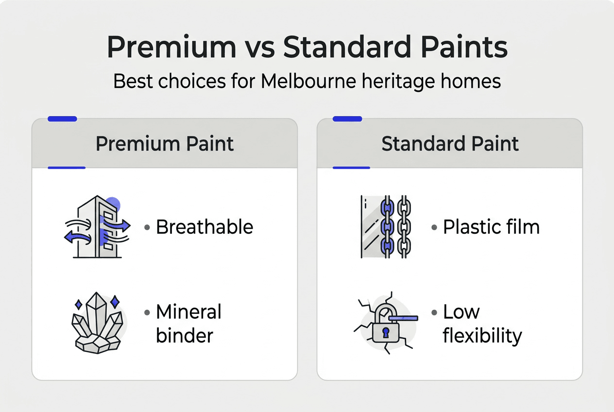 Infographic comparing premium and standard paints