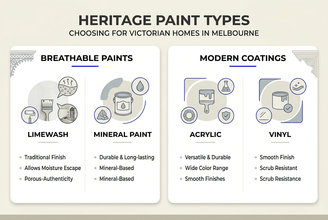 Infographic compares paint types for heritage houses