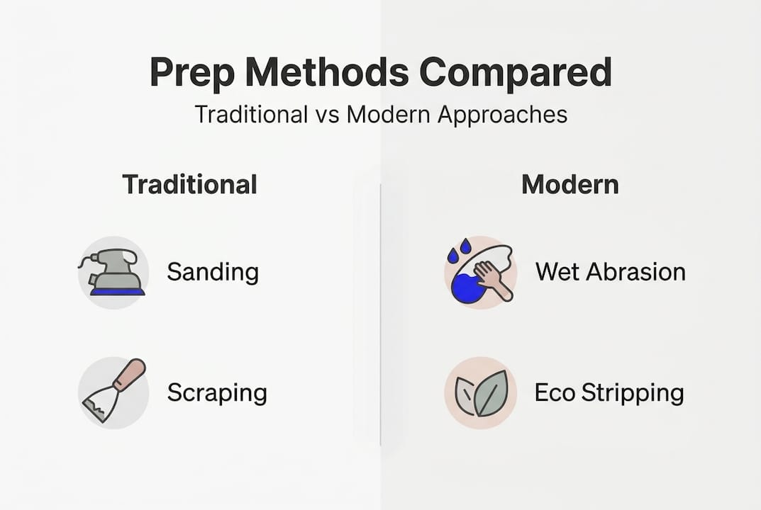 Infographic comparing traditional and modern prep methods
