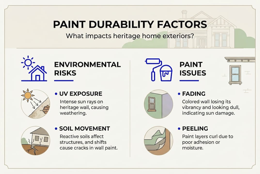 Infographic summarizing key paint durability risks