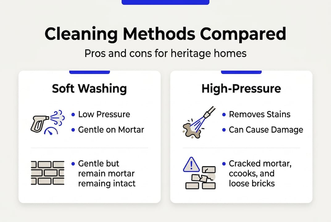 Infographic comparing heritage cleaning methods