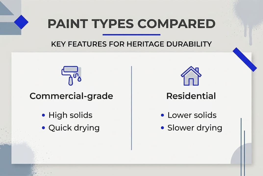 Infographic comparing paint types for heritage