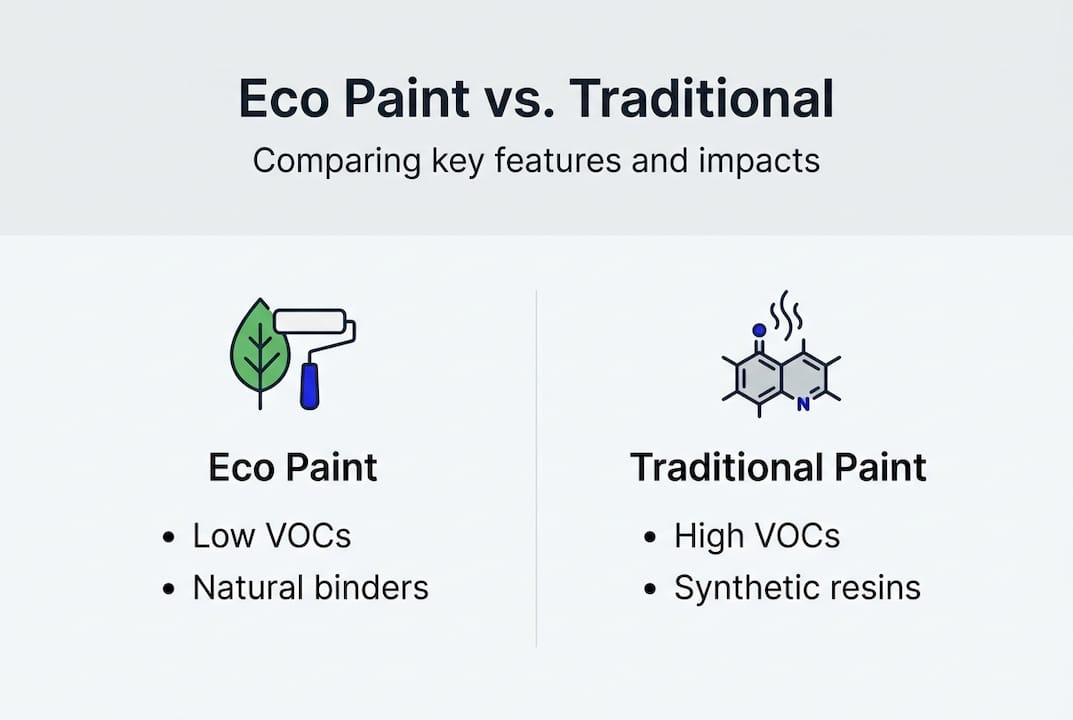 Infographic comparing eco-friendly and traditional paints