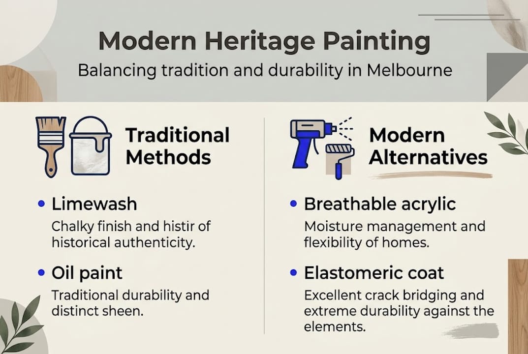 Infographic of heritage and modern paint methods