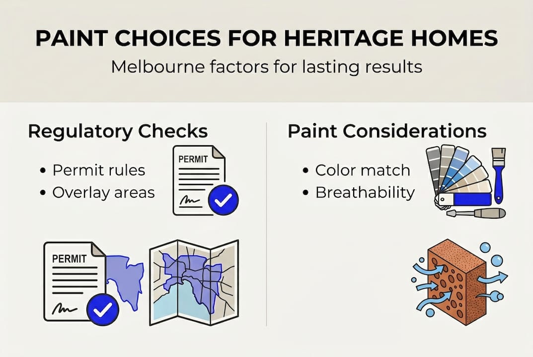 Infographic highlighting Melbourne heritage paint factors