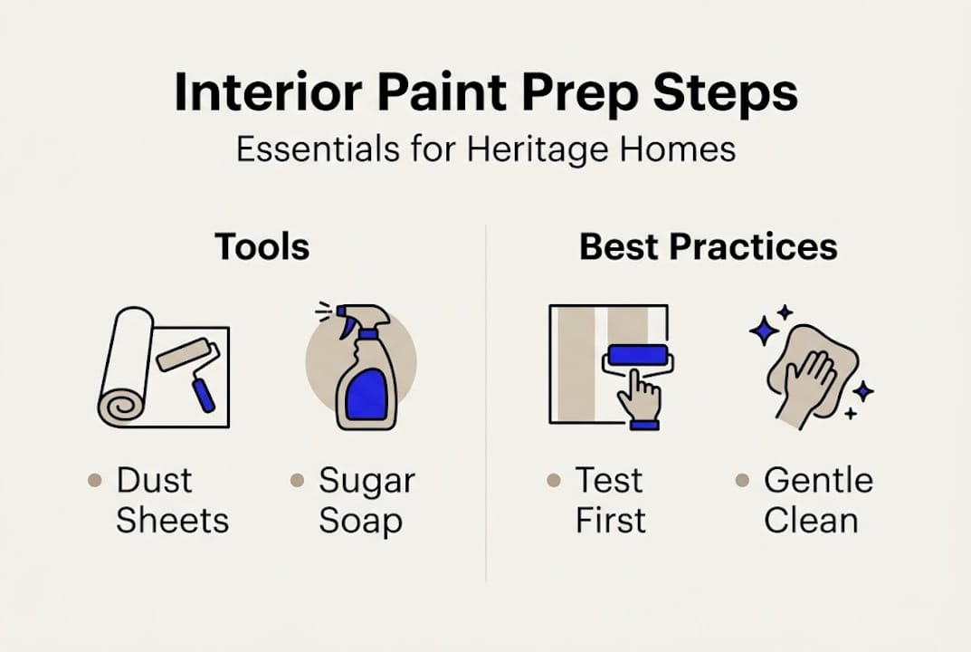 Infographic on interior painting prep essentials