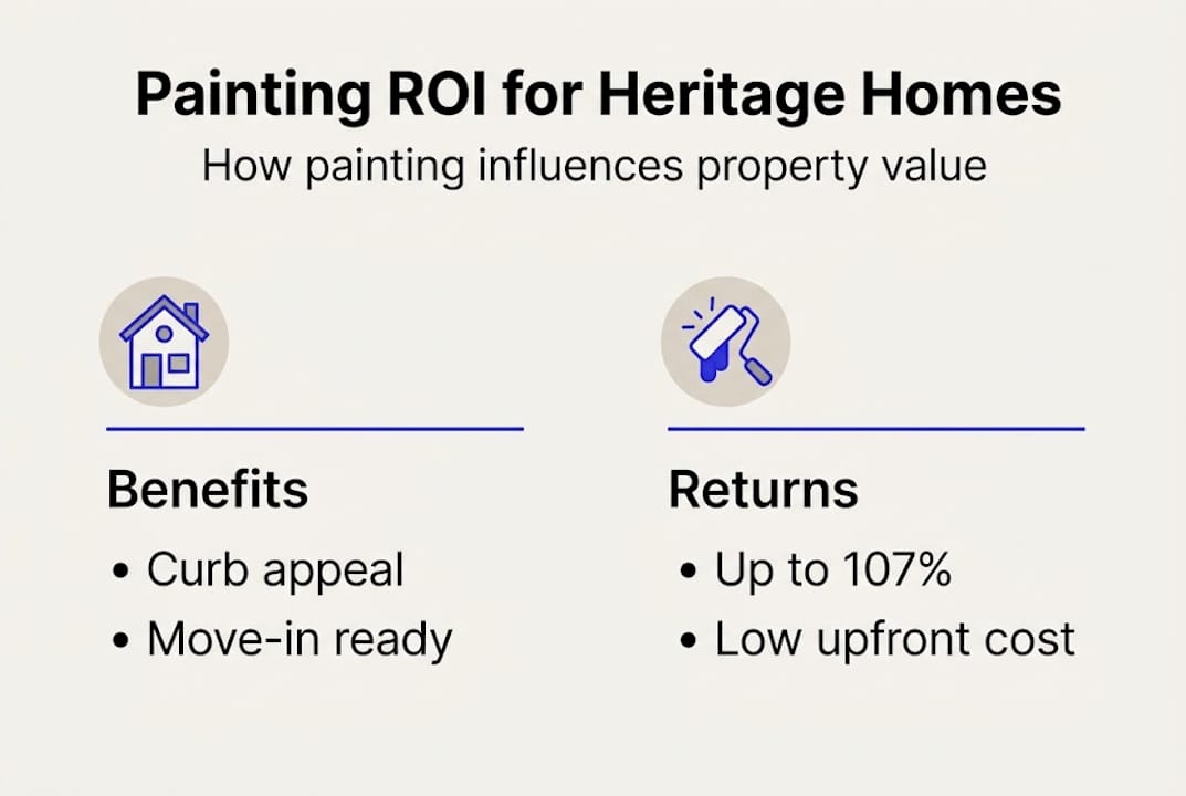 Infographic showing painting ROI and property value benefits