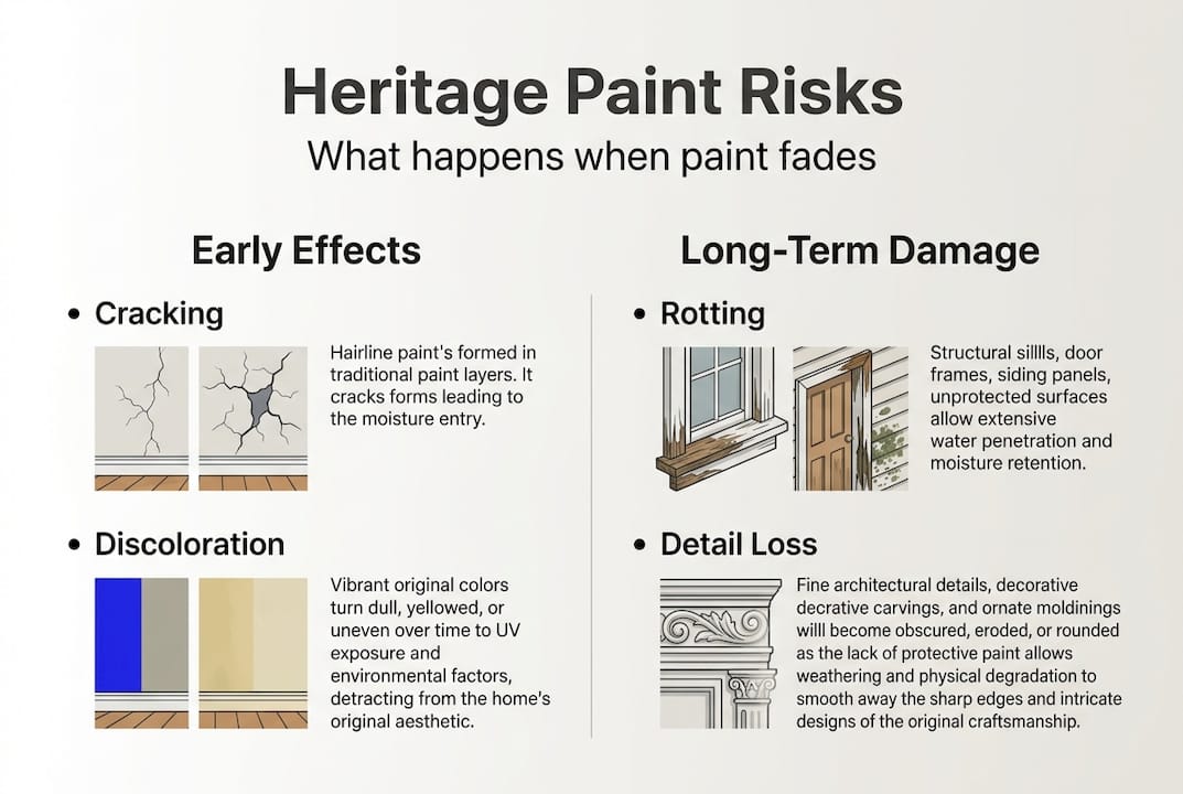 Infographic showing early and long-term paint damage