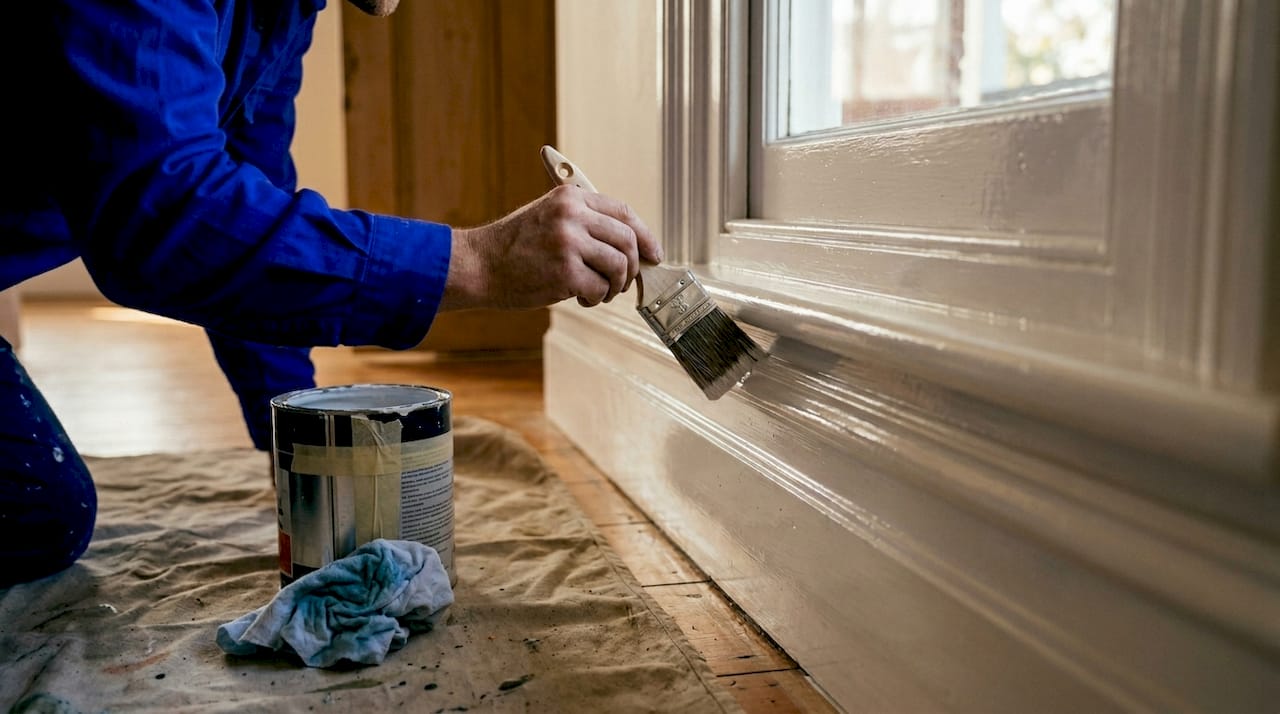 Hand painting timber trim with gloss finish