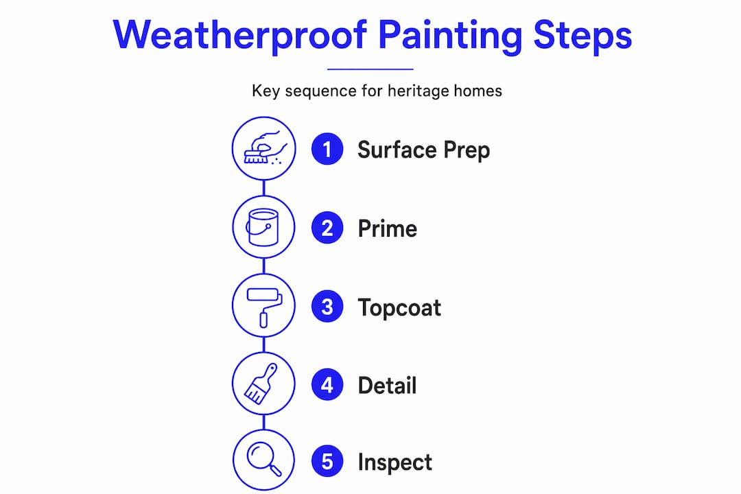 Infographic showing painting process for heritage homes