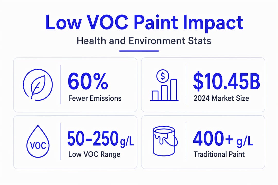 Infographic showing key low VOC paint statistics