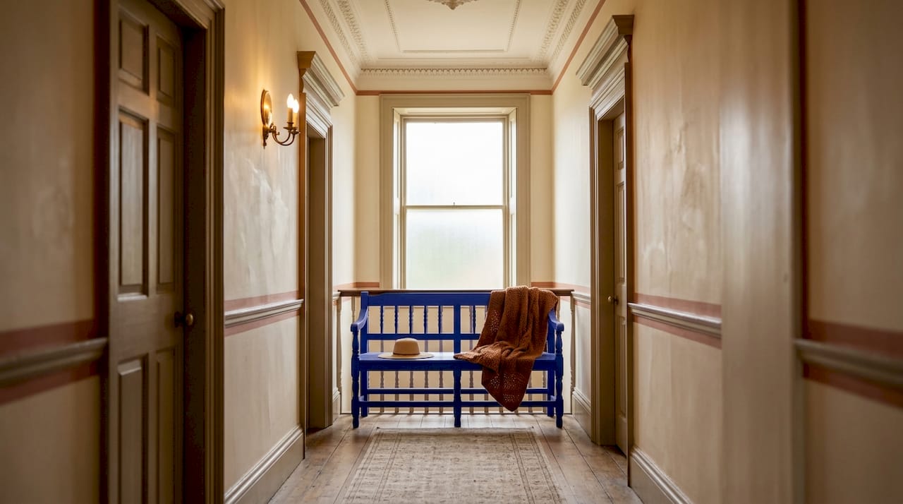 Georgian home hallway with classic paint colors
