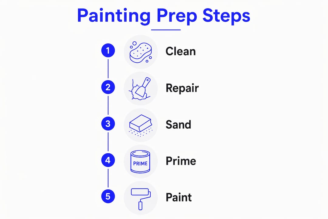 Infographic outlining painting preparation steps