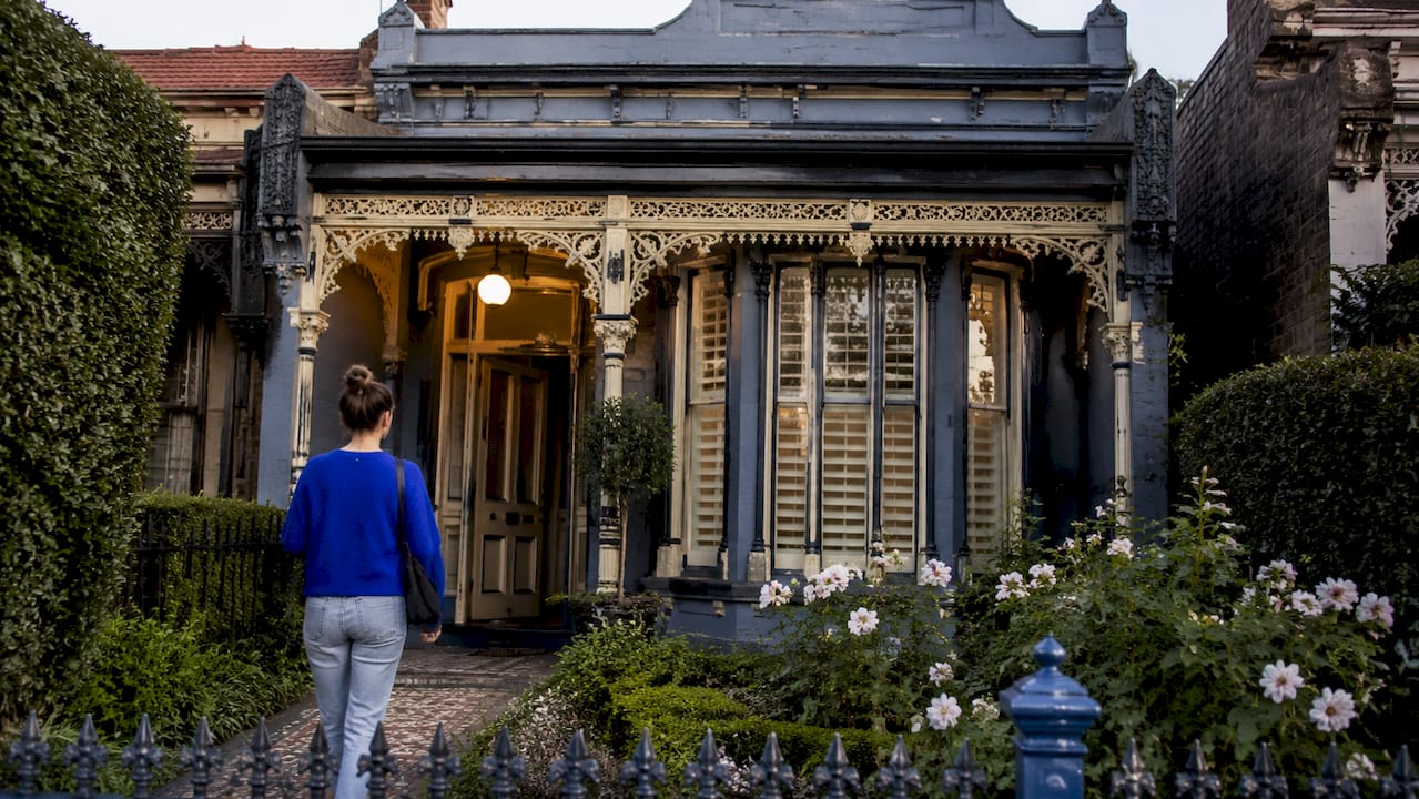 Close-up of Victorian terrace heritage paint details