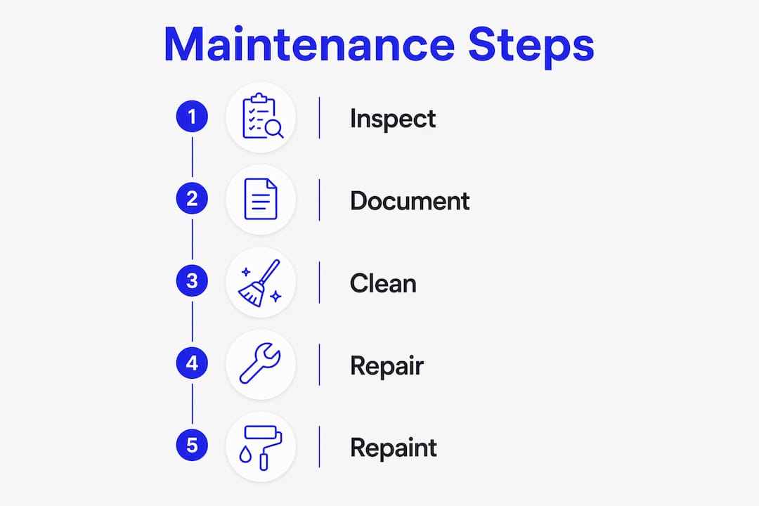 Infographic outlining key maintenance steps
