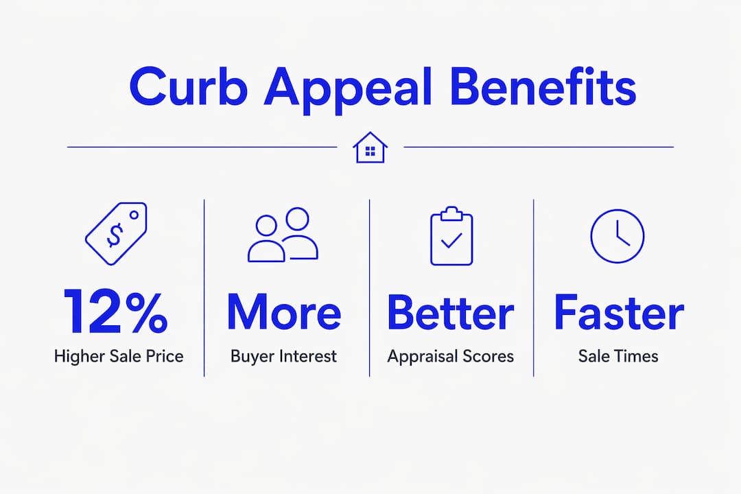 Infographic showing key curb appeal benefits