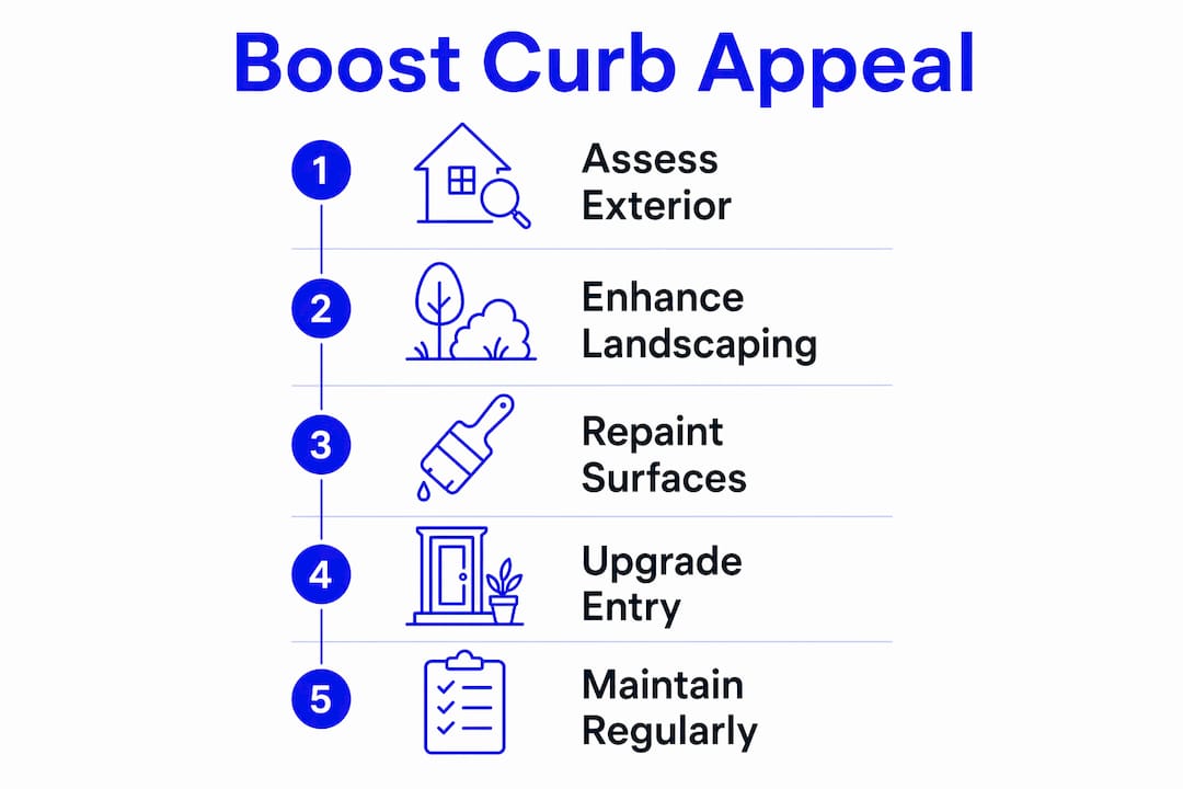 Infographic showing steps to boost curb appeal