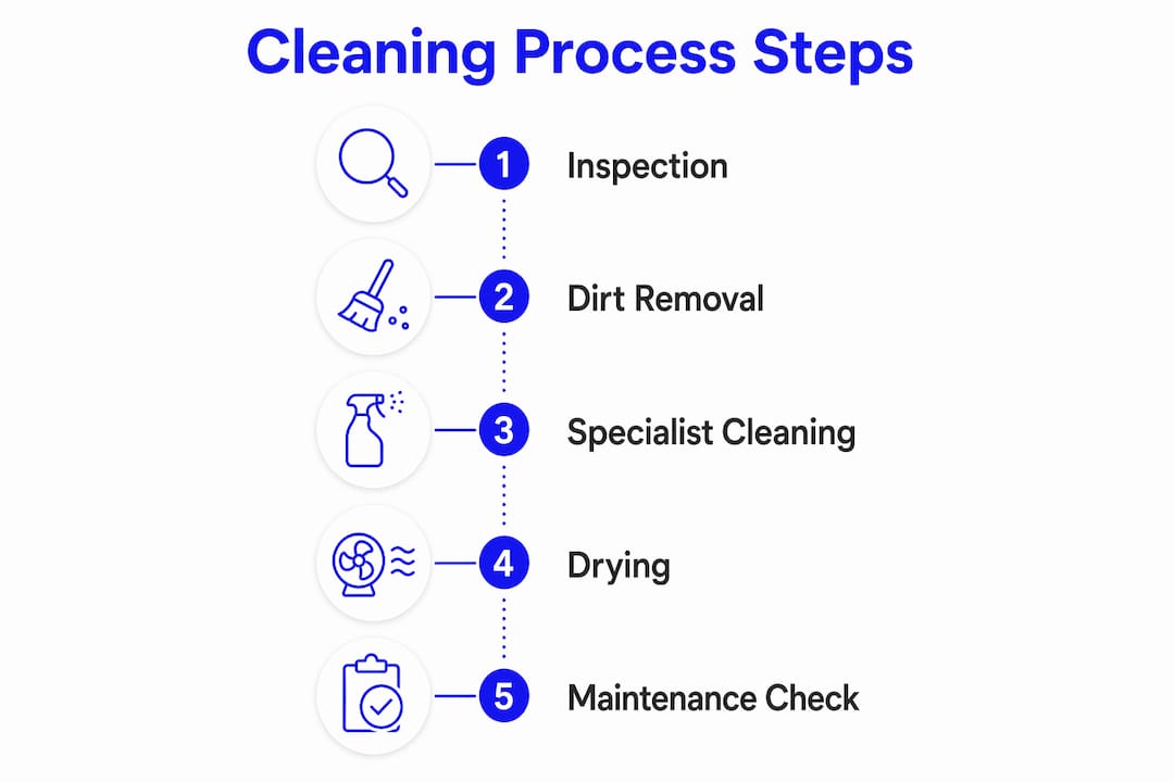 Infographic depicting cleaning process steps for heritage homes