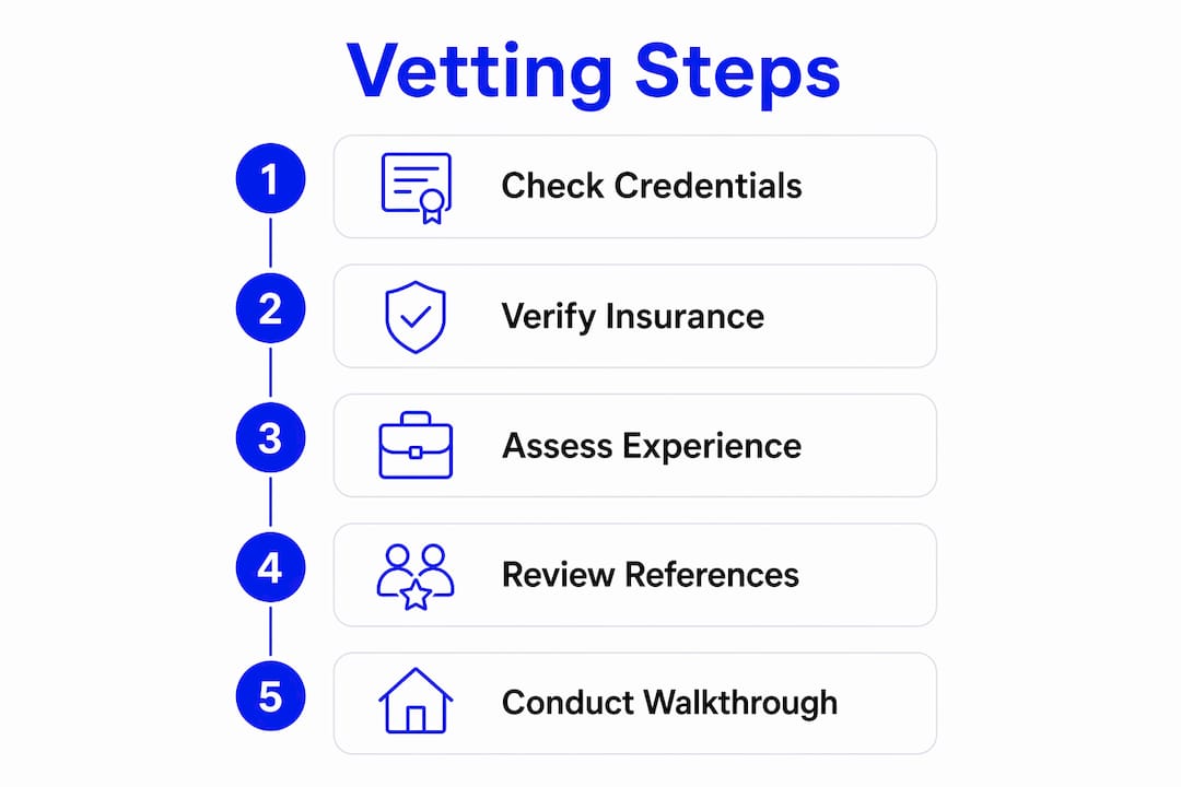 Infographic of steps to vet painting contractors
