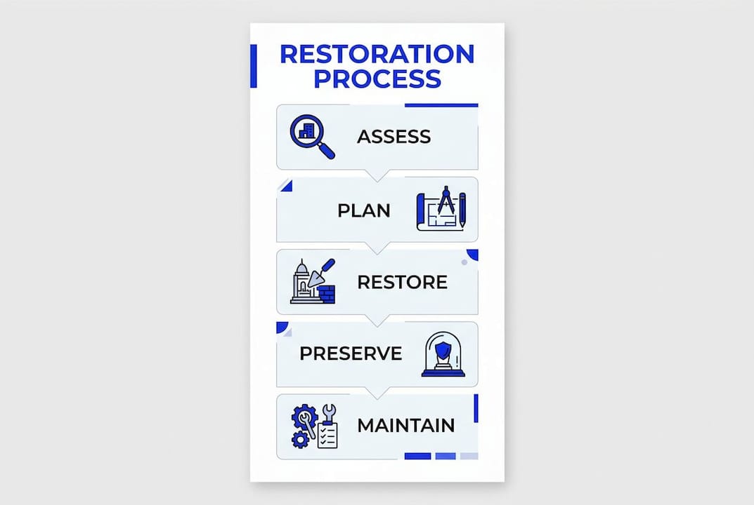 Infographic showing Victorian facade restoration steps