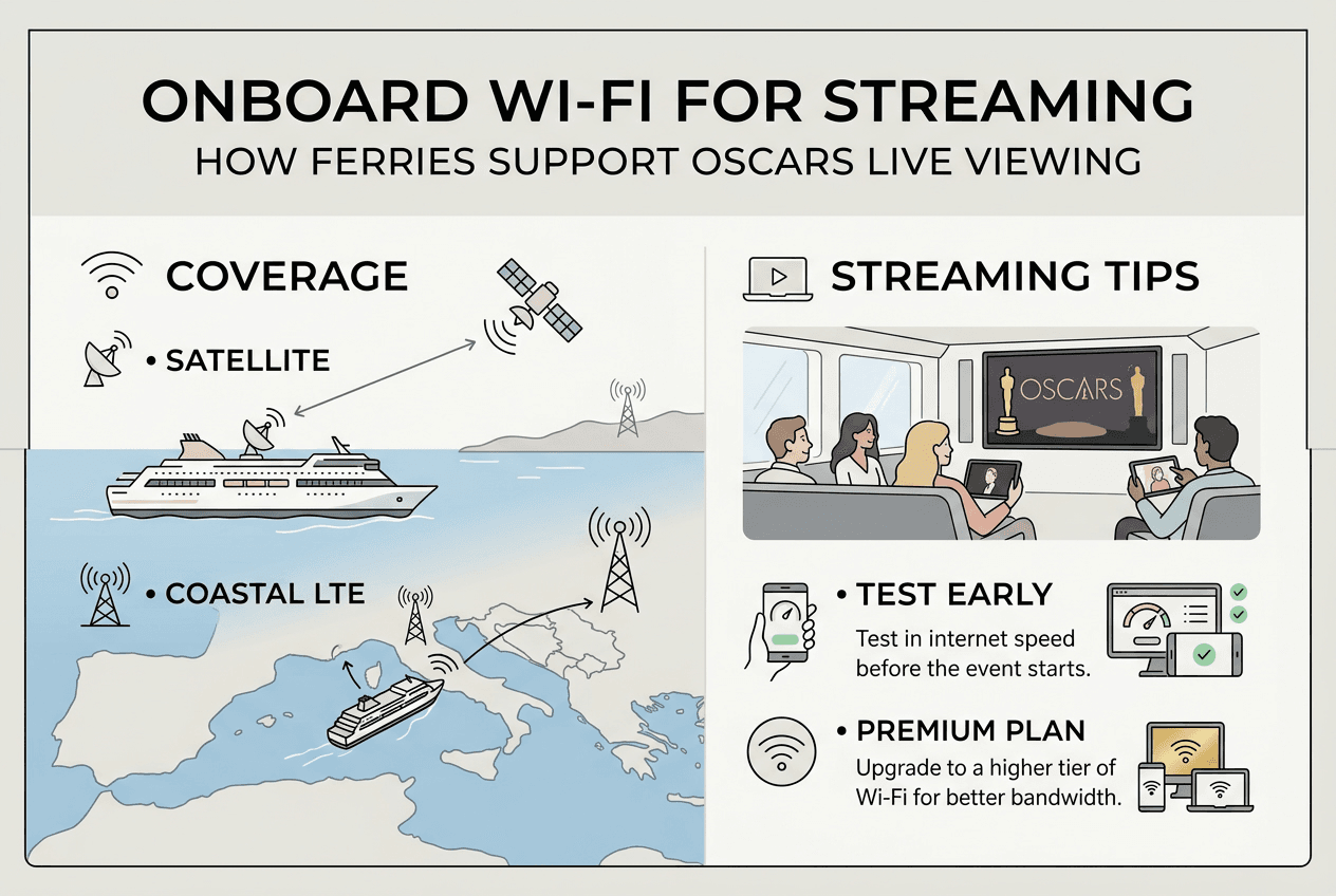 Infographic on ferry Wi-Fi streaming and tips