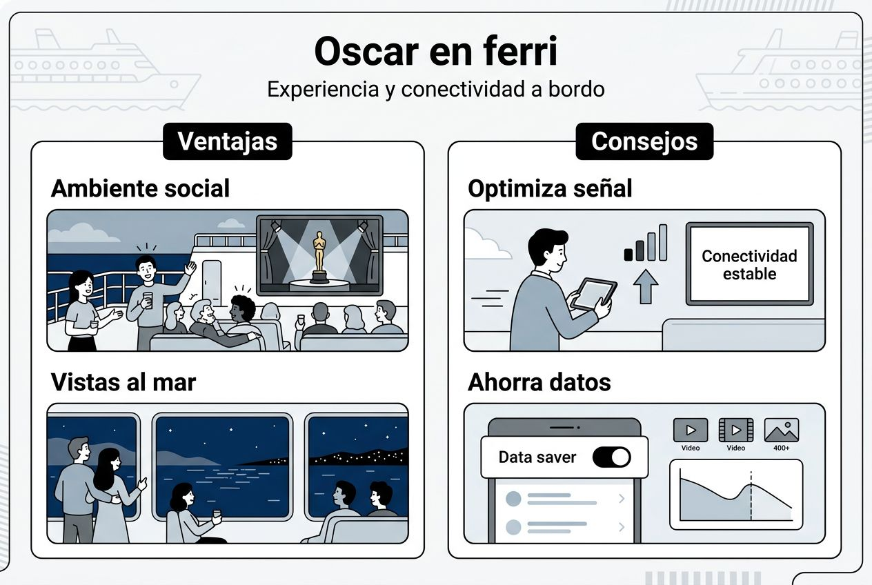 Infografía: beneficios y recomendaciones para viajar en ferry con Oscar