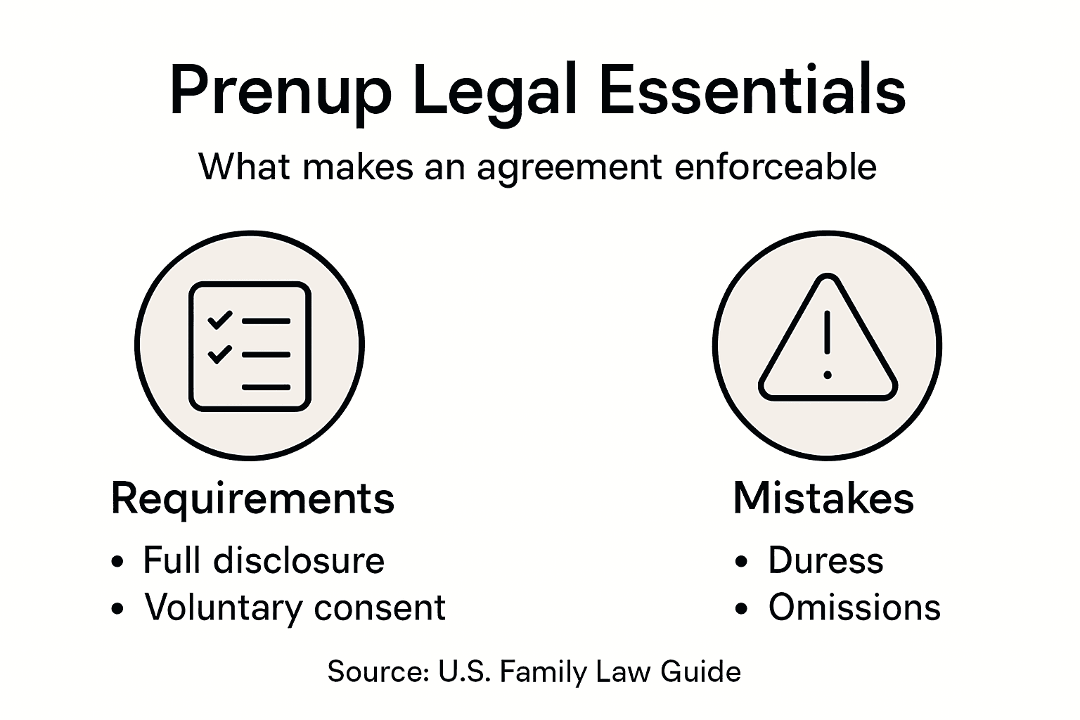 Infographic of prenuptial legal requirements