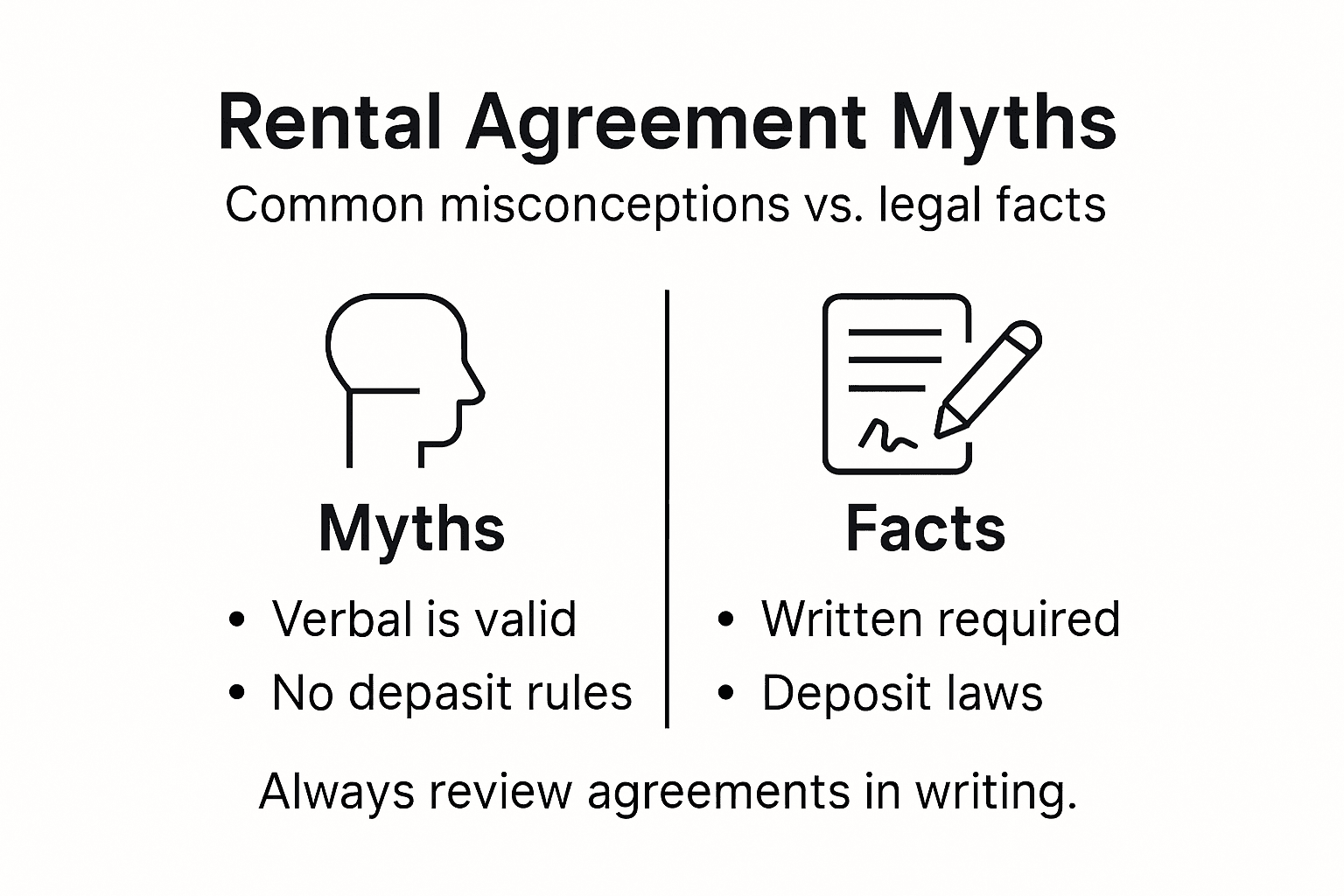 Infographic showing rental myths versus facts