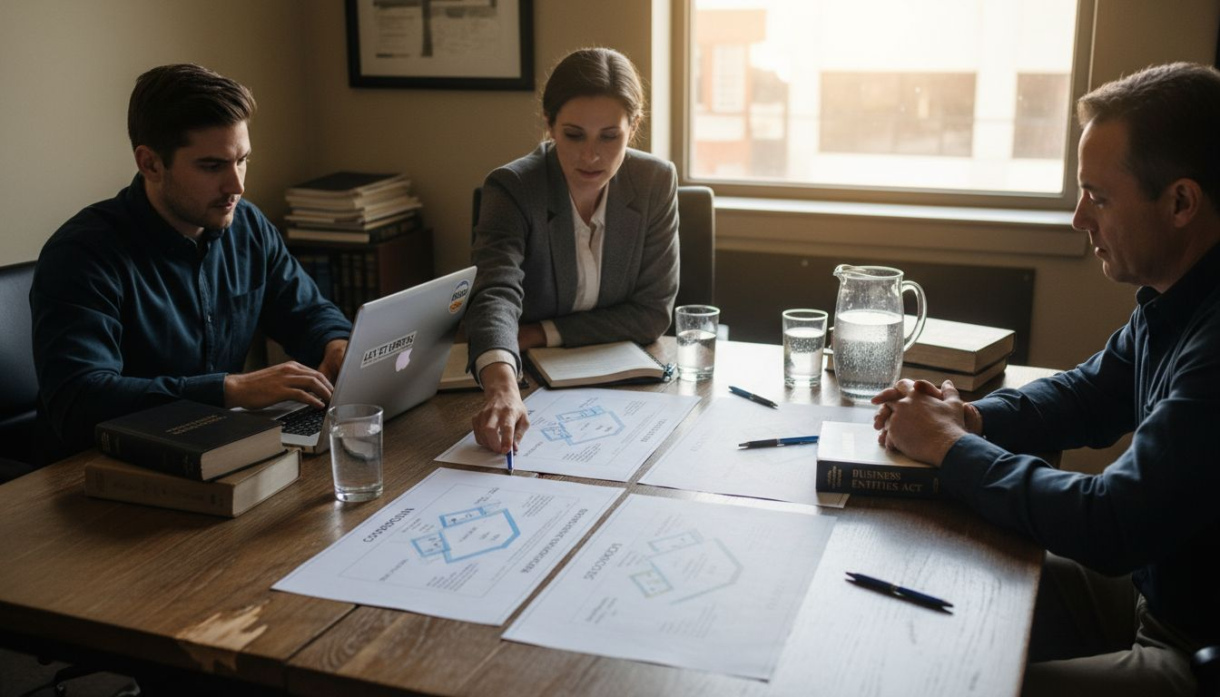 Colleagues discuss legal business structures