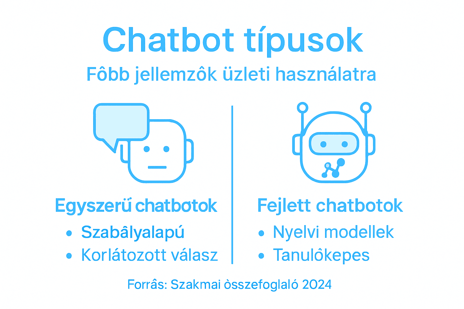 Chatbot típusok és legfontosabb jellemzőik egyetlen infografikán
