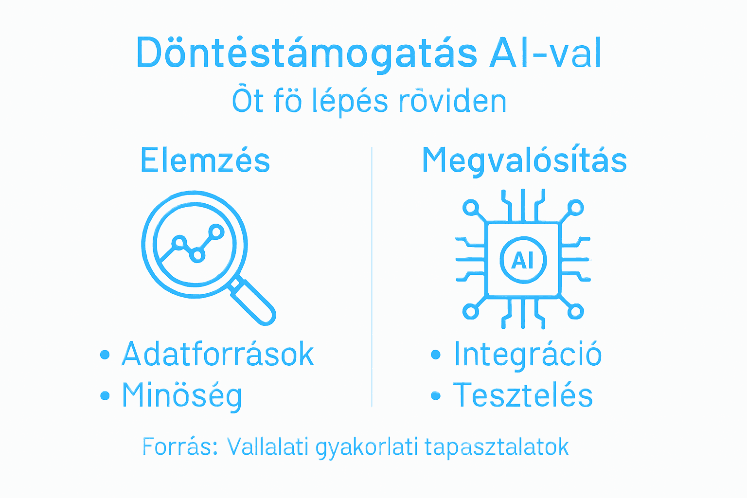 Infografika: hogyan segíthet a mesterséges intelligencia a döntéshozatalban – lépésről lépésre