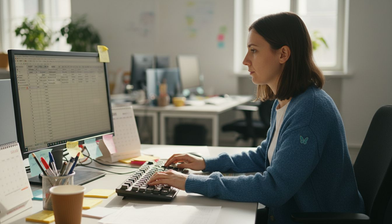 Egy fiatal nő lendületet visz a KKV-k irodai munkájába, folyamatosan keresi, hogyan lehet hatékonyabbá és gördülékenyebbé tenni a mindennapokat.