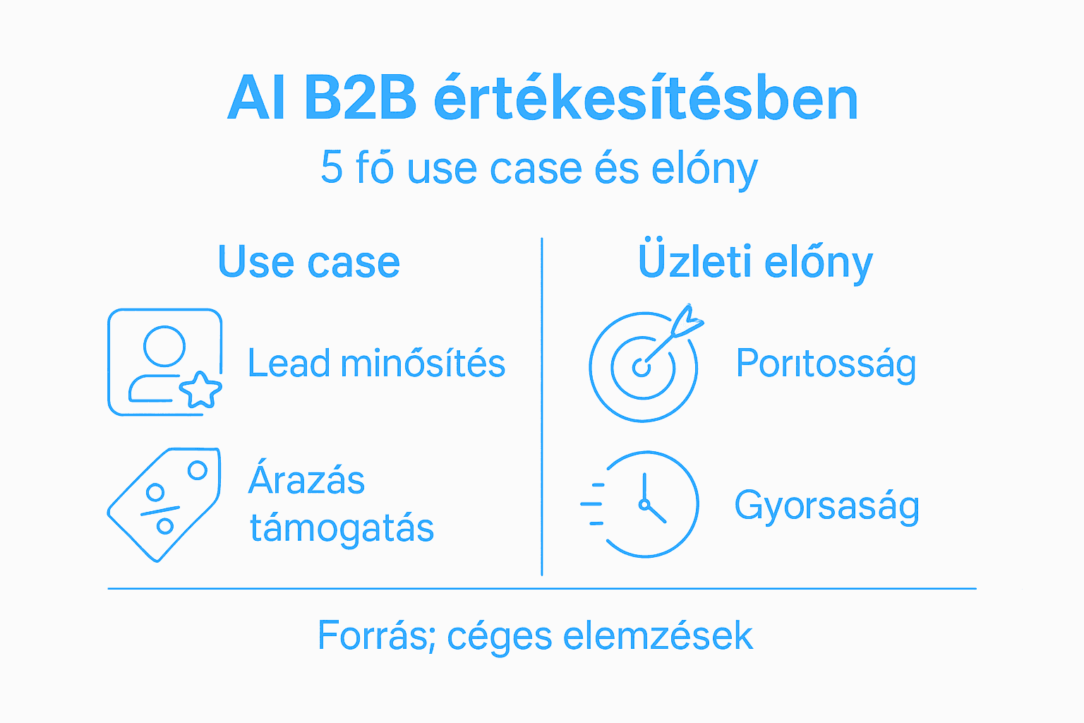 B2B AI alkalmazási lehetőségek – infografika a legfontosabb tudnivalókkal