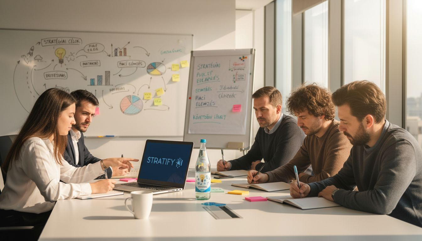 A csapat épp egy tárgyalóban dolgozik azon, hogy összeállítson egy közös prompt gyűjteményt.