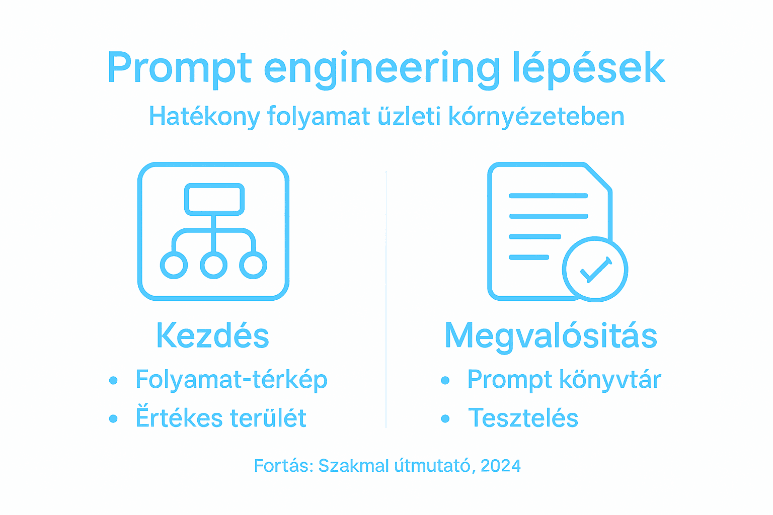 Áttekintő infografika a prompt engineering legfontosabb lépéseiről