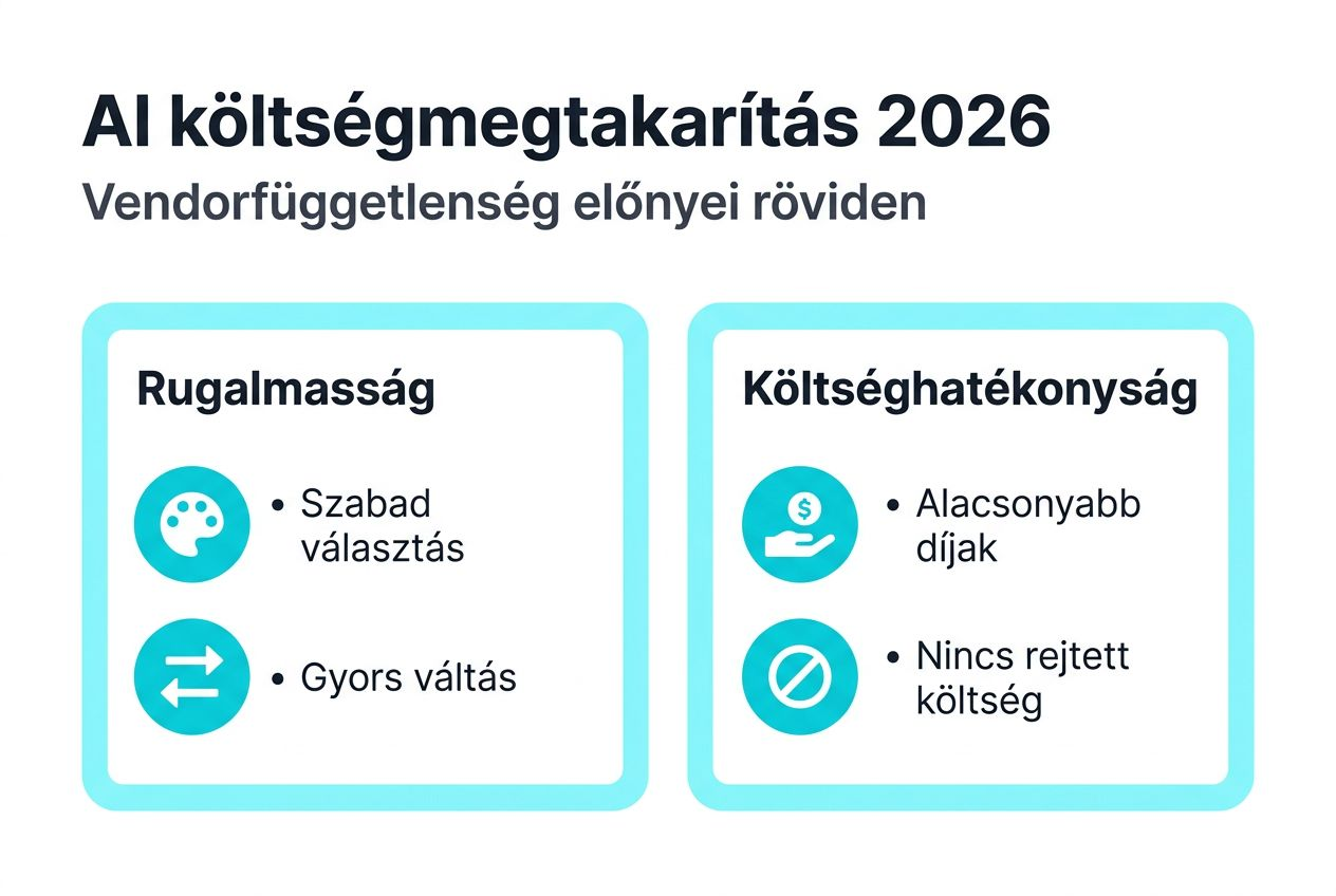 Infografika: független AI megoldások legfontosabb pénzügyi előnyei