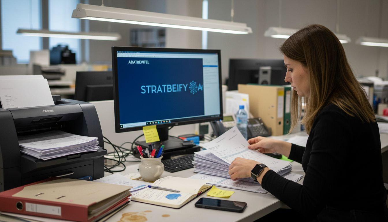 Könyvelő, aki automatizált folyamatokkal dolgozik a számlák feldolgozásánál