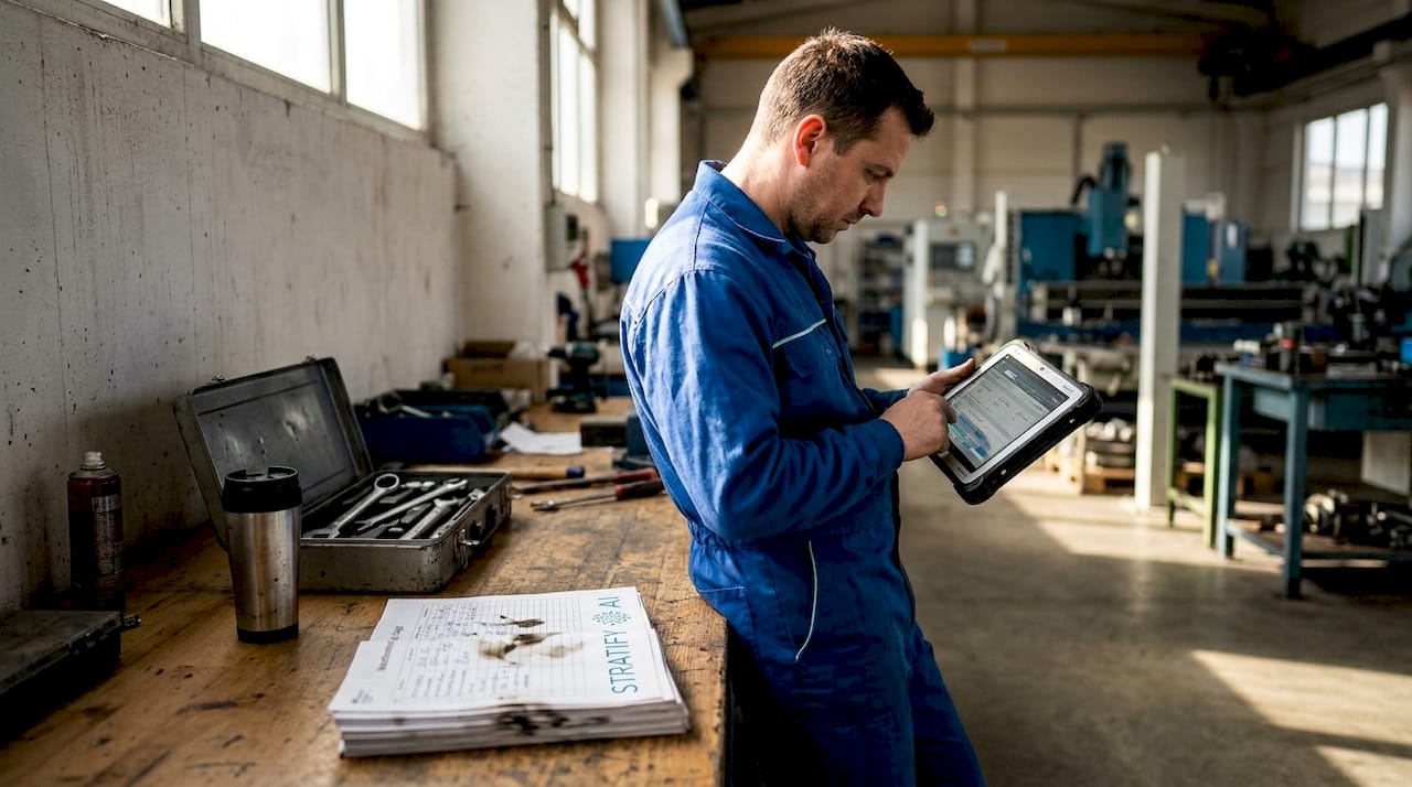 A technikus folyamatosan figyelemmel kíséri az üzemben működő IoT szenzorok adatait.