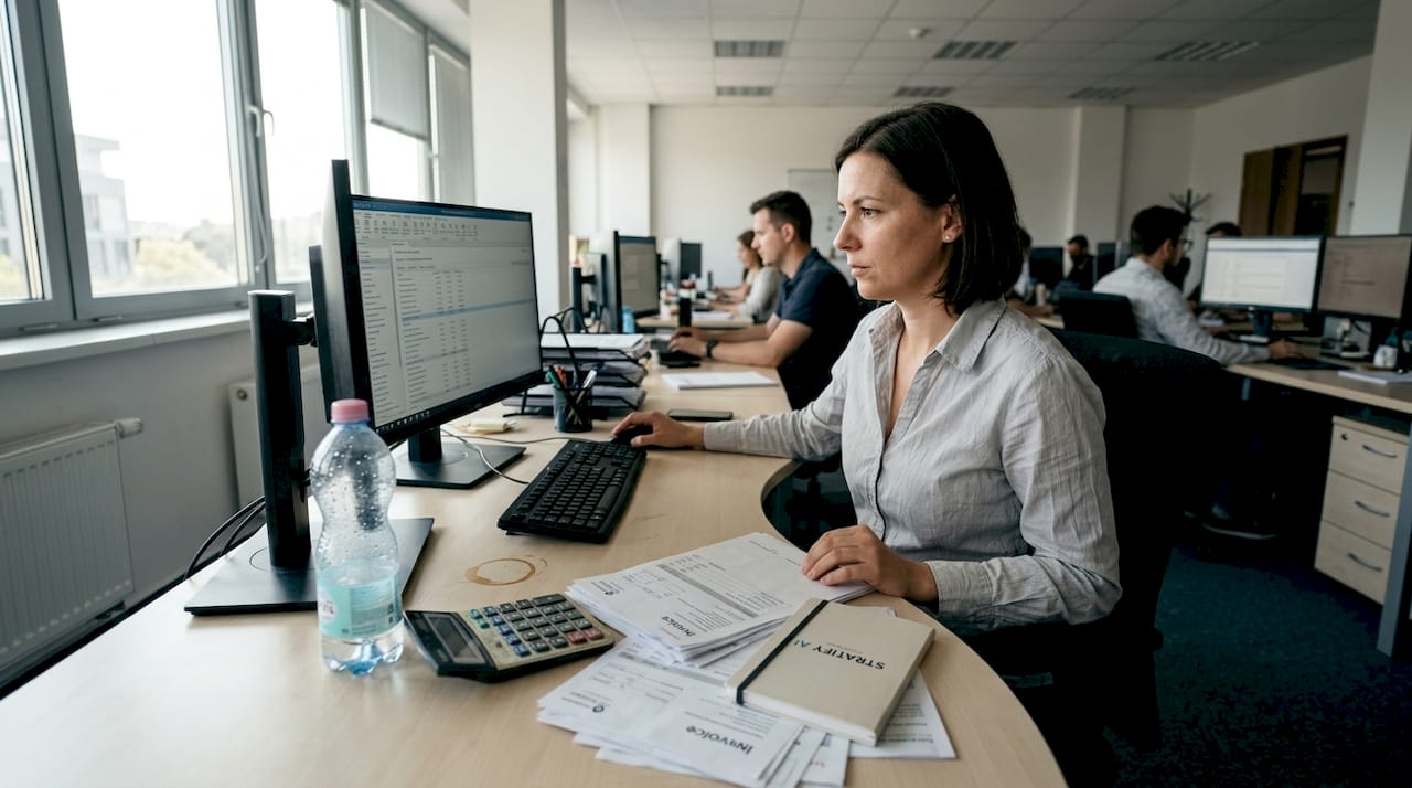 A pénzügyi vezető átnézi az automatizált könyvelési feladatokat