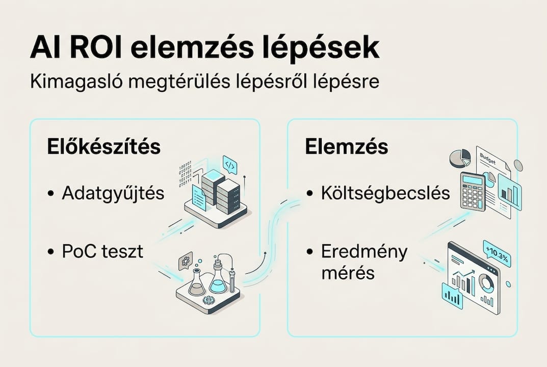 Infografika: hogyan érdemes lépésről lépésre elemezni az AI megtérülését